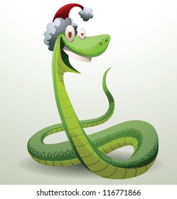 Santa snake 02, vector