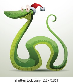 Santa snake 03, vector