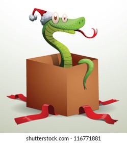 Santa snake 05, vector