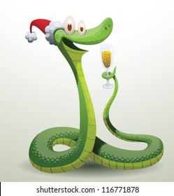 Santa snake 06, vector