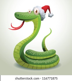 Santa snake 10, vector