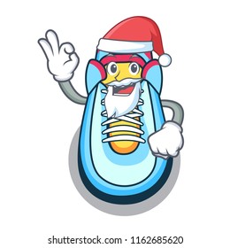 Santa sneaker mascot cartoon style