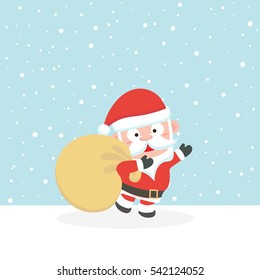 Santa in snow.