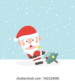 Santa in snow.