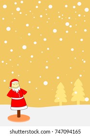 Santa and snow with yellow background