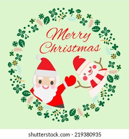 santa and snowman