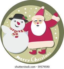 Santa and snowman