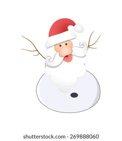 Santa Snowman Character Drawing
