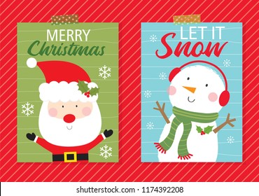 Santa And Snowman Christmas Greeting Card Collection 