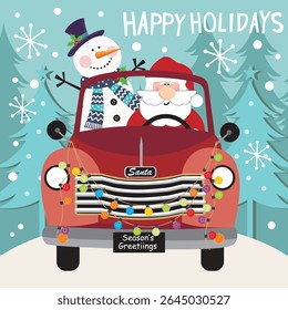 Santa and Snowman's Festive Christmas Truck Ride