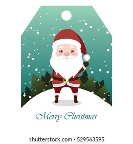 Santa with snowy background tag