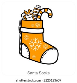 Santa Socks and christmas icon concept