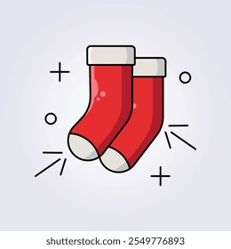 santa socks icon vector illustration design, template element xmas symbol sticker design