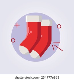 santa socks icon vector illustration design, template element xmas symbol sticker design