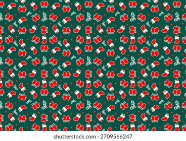 Weihnachtssocken und Fäustlinge nahtloses Muster - Gemütliches Weihnachts-Winter-Design