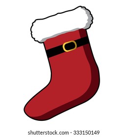 Santa Socks in White Background