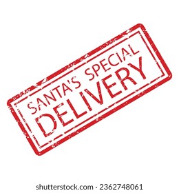 Santa special delivery rubber stamp to post office