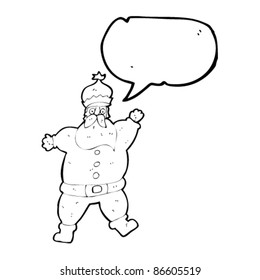 santa with speech bubble cartoon