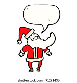 Santa mit Sprechblase-Cartoon