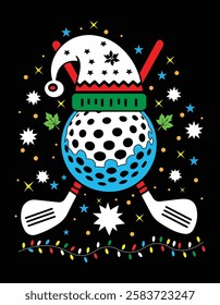 Santa Sports Design For Men Boys Christmas Golf Player