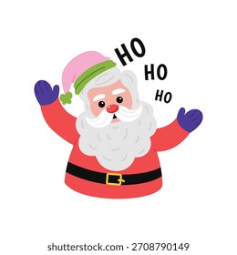Santa Spreading Joy Vektoraufkleber Illustration.