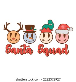 Santa Squad design with christmas smileys for Christmas celebration