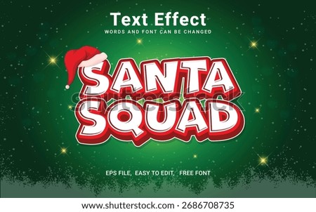 Santa squad text effect, vintage retro editable text effect