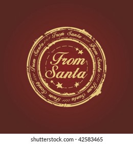 From Santa stamp on claret