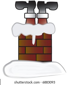 santa stuck in a chimney jpeg also available