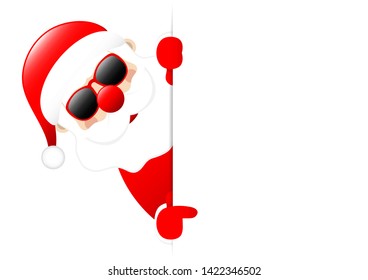Santa Sunglasses Horizontal Banner Left Showing On Label