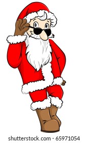 Santa with sunglasses on