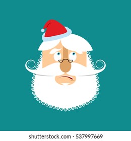 Santa surprised  Emoj. Christmas amazementi emotion avatars. Santa Claus amaze
