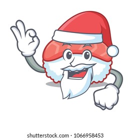 Santa sushi salmon mascot cartoon