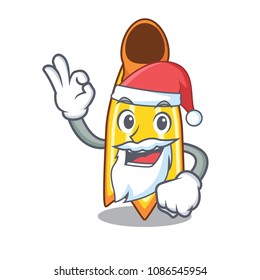 Santa swim fin mascot cartoon