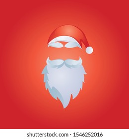 Santa symbol and red gradient background