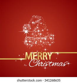 Santa symbol stars red background