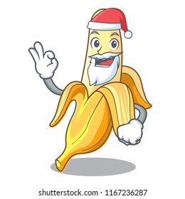 Santa tasty fresh banana mascot cartoon style