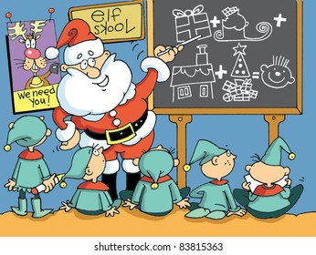 Santa teaching at Elf School