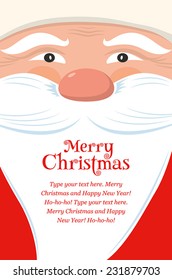 Santa with text area in his beard. Vector illustration. - vector