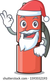 Santa thermos bottle Scroll cartoon character design with ok finger