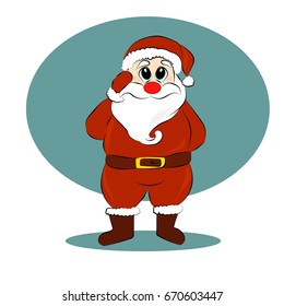 Santa thinking in cartoon style. Vector illustration