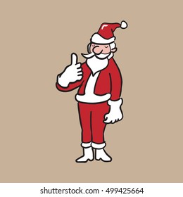 Santa thumbs up cartoon drawing