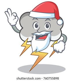 Santa thunder cloud character cartoon