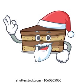 Santa tiramisu mascot cartoon style