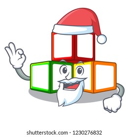 Santa toy blocks on cube boxes mascot