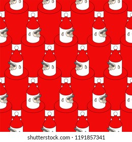 Santa toy for Christmas tree pattern. Christmas Vector background seamless