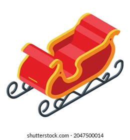 Santa transport sleigh icon. Isometric of santa transport sleigh vector icon for web design isolated on white background