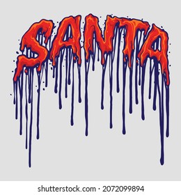 Santa Typefae Melting Vector illustrations for your work Logo, mascot merchandise t-shirt, stickers and Label designs, poster, greeting cards advertising business company or brands.