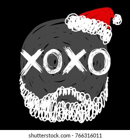 Santa typographic poster. Winter concept. Holiday concept. New Year concept
