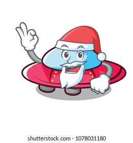 Santa ufo mascot cartoon style
